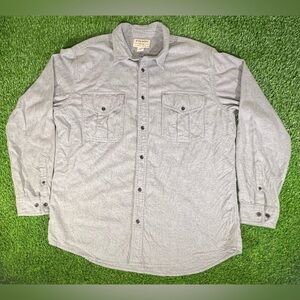 filson mens long sleeve cotton button up shirt gray size XL